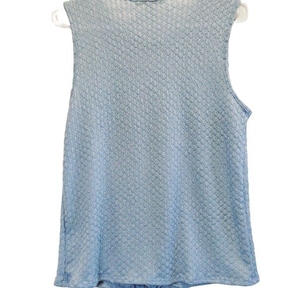 NWT WILDE SOFT BLUE POLY/SPANDEX SPRING/SUMMER TIE FRONT DETAIL TANK TOP MEDIUM - Picture 2 of 8
